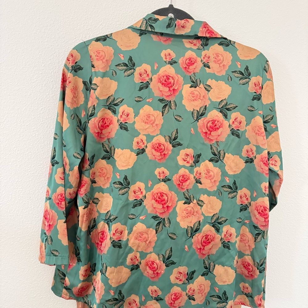 Silkin Rosella Handmade Soft Silky Floral Pajama Lounge Set  2PC Women’s size S - Picture 5 of 16